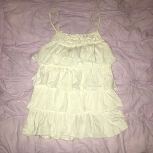 Express Tank Top with Tiered Ruffles